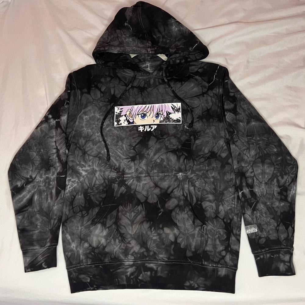 Hypland Hunter X Hunter Anime Large Eyes Killua Black Tie Dye Hoodie Sweater